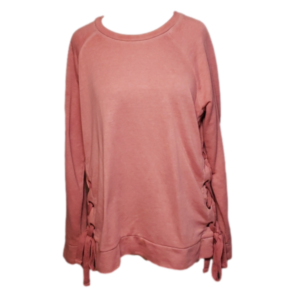 ana Sweatshirt Large Raspberry Pink Side Laces